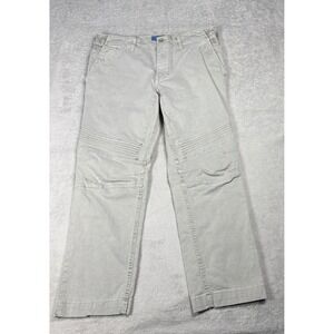 Jetlag Moto Chino Pants Mens 34 Gray Utility Articulated‎ Knee Straight Leg